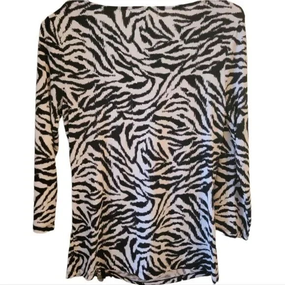 Michael Kors Zebra Print Shirt Size Medium - Picture 2 of 4